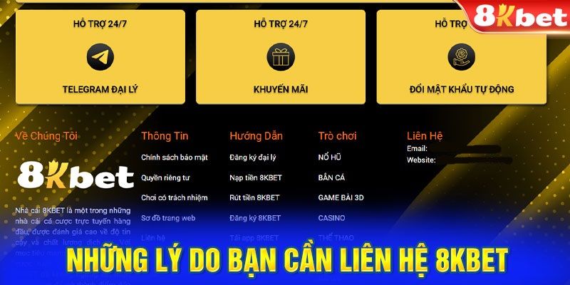 Các phương thức liên hệ trực tuyến được 8kbet hỗ trợ